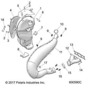 5416985 Polaris Isolator-exhaust Silencer Lwr Titan 800