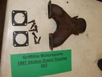 1997 Skidoo Grand Touring 583 Exhaust Manifold Y Pipe Gaskets. Fixed Price $44.00.