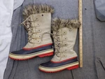 Sorel Joan Arctic Snow Boots Womens Size 8 40 Beige Suede Mid Calf Waterproof. Fixed Price $89.99.