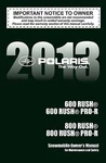 Polaris Owners Manual Book 2013 600 Rush Pro-r. Fixed Price $19.50.