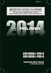 Polaris Owners Manual Book 2014 600 Rush Pro-r. Fixed Price $19.50.
