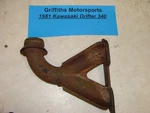 1981 Kawasaki Drifter 340 Exhaust Manifold Y Pipe Mount. Fixed Price $34.00.